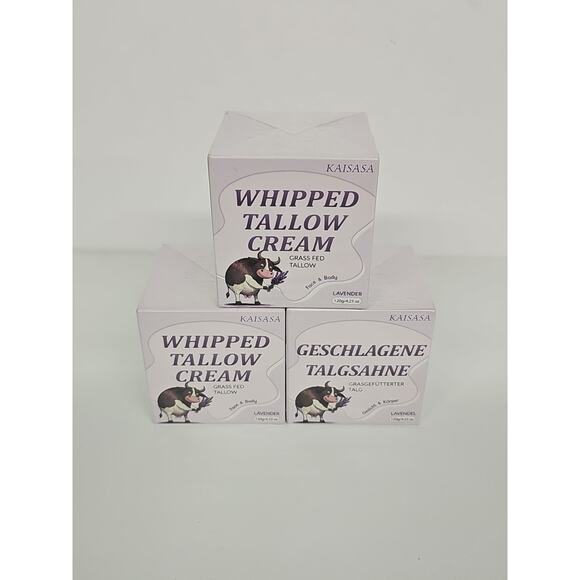 Lot of 3 KAISASA Whipped Tallow Cream face & body 4.23oz Exp 4/18/2028 Lavender - Picture 1 of 4